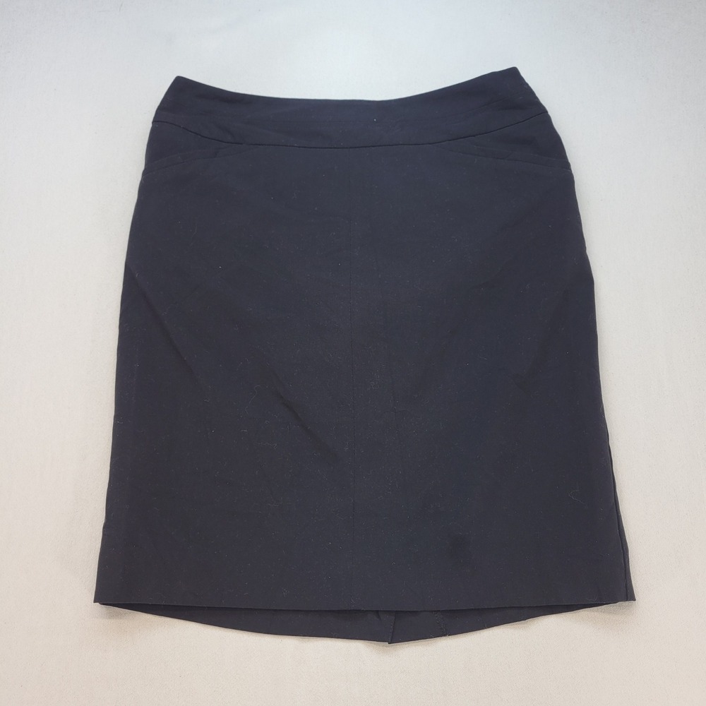 Worthington Pencil Skirt Women 6P Black Classic Professional Office Back Slit
